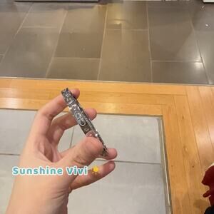 NWT Coach Signature Hinged Bangle Silver CX769